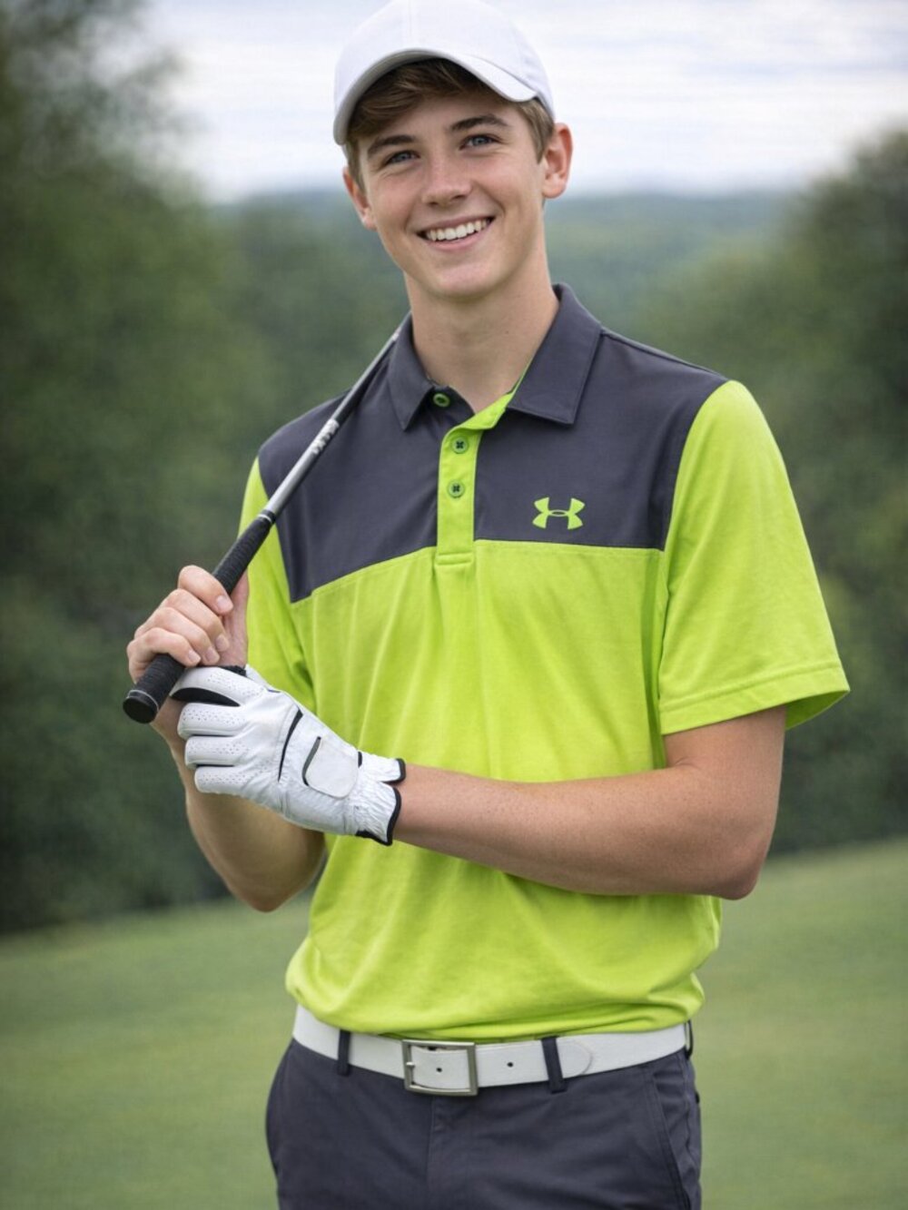Under Armour boys performance blocked golf athletic polo